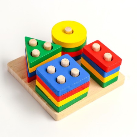 Children's developing pyramid "Collect yourself" 11.5x11.5x5 cm-6