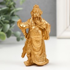 Нэцкэ полистоун золото "Гуань-гун" 4,5х3,8х9,5 см