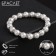 Bracelet Pearl "Bride" with rhinestones, ball No. 8, white color, d = 5.5 cm