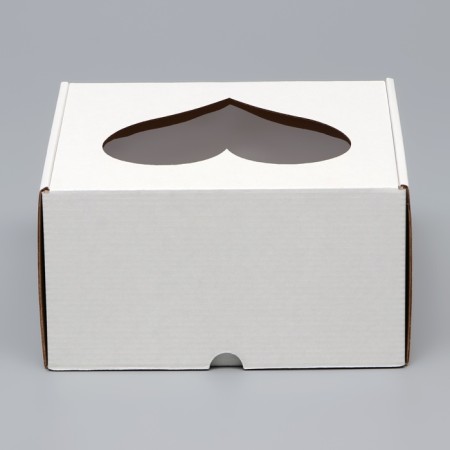 Box for the cake, with a window, "heart", 20 x 20 x 10 cm-2