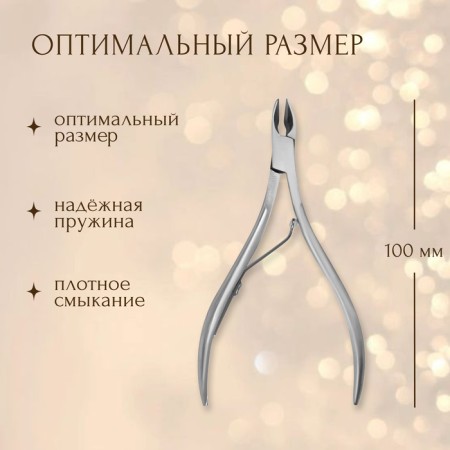 Manicure nippers, 10 cm, blade length - 7 mm, in a case, silver color-1