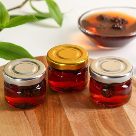 A set of jam with pine cones “Graphics”: with lingonberries, classic, with pears, 90 g (3 pcs. X 30 g).-1