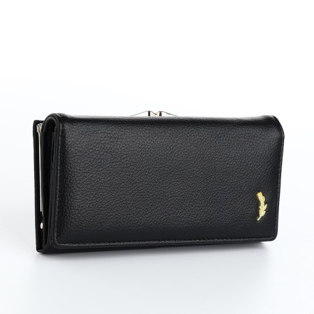 Women's wallet on magnets, black color