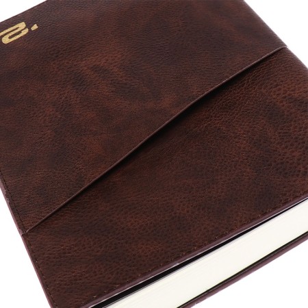 Dated 2025 diary, Escalada, A5+ 176 sheets, integral cover, artificial leather, foil embroidery, liesse, block 80 g/m2, brown-14