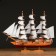 Survenger ship large "Krambole", side light wood, white sails, mix 57 × 9 × 49cm