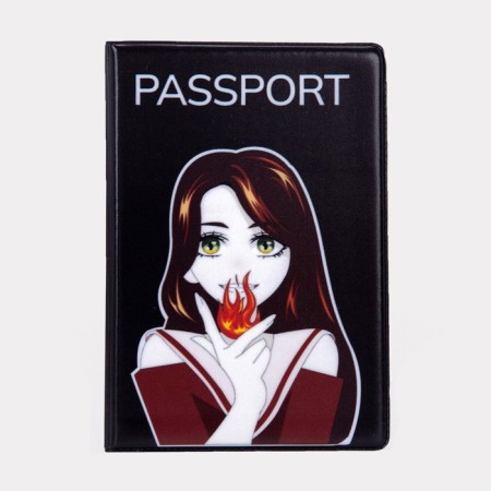 Cover for passport, black color