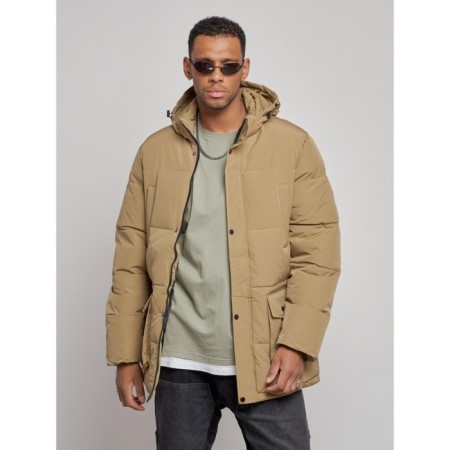 Extensive male winter park, size 58, beige color-7