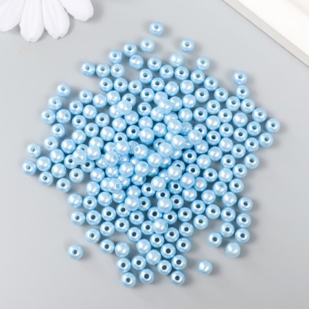 Set of beads "needlework" plastic, diameter 6 mm, 25 g, blue-1