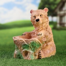 Фигурное кашпо "Медведь" коричневый, 25х25х15см