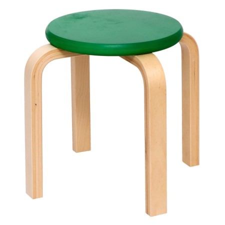 Stool "Chamomile", green color, transparent varnish, 2 growth group