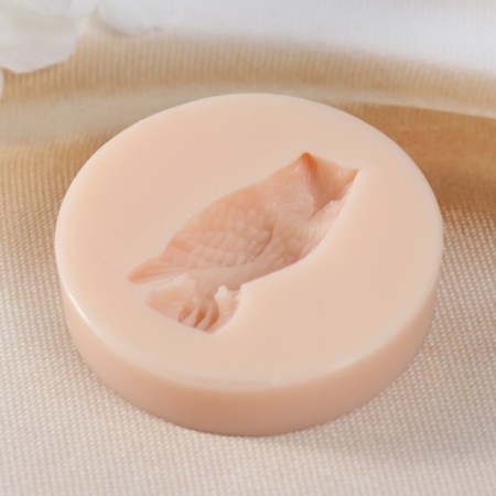 Mold Silicon "Owl on Stone" 4x2x1.1 cm-2