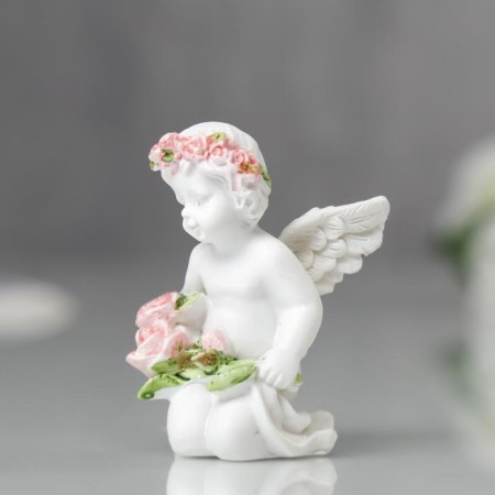 Figure Polystone "Angel with rose buds" mix 5.8x3.3x3.7 cm-2