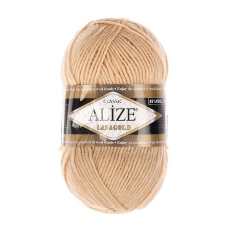 Yarn "Lanagold" 51% acrylic, 49% wool 240m/100g (680 honey)-1