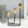 Summary Metal for 3 candles "Athena" black with gold 13x5.8x22.2 cm