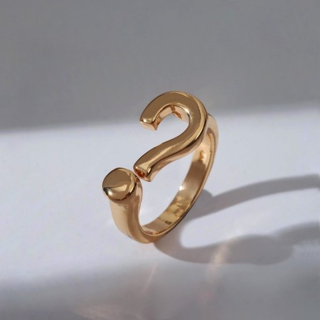 Ring "question mark", color gold, dimensionless-2
