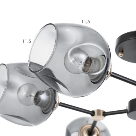 Molecule chandelier 6he27 40W black and gold 75x75x36 cm-5