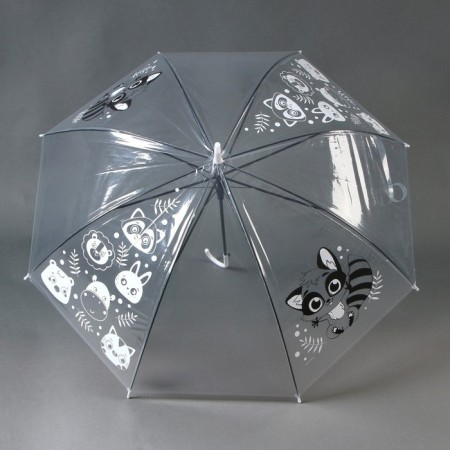 Umbrella children's "Raccoon" semi -automatic transparent, d = 90cm-3