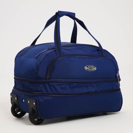 Road bag on wheels, lightning department, outer pocket, blue color-2