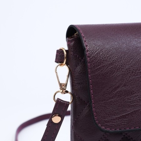 Magneta bag, long belt, purple color-5