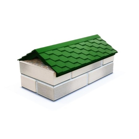 PPK parapet for a fence span, 50 × 28.5 × 2.5 cm, green, “flexible tile”