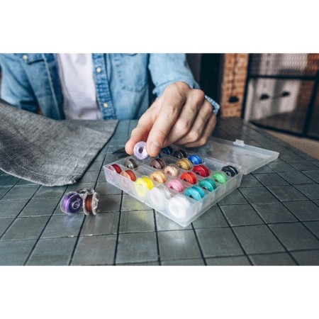 A set of rumps with threads, in the organizer, d = 20 mm, 25 pcs, color colorful color-7