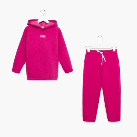 Kids (hoodies, trousers) minku: Basic Line Kids, Oversize, Fuchsia color, height 164-8