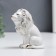 Souvenir ceramics "White Leo" with gold 10 cm