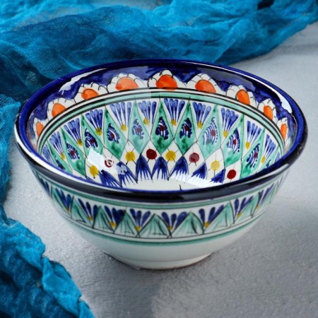 Rishtan ceramics "patterns" 15.5 cm, medium, blue mix-5