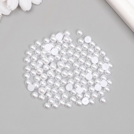 Decor for creativity "Half of the pearl" White set 500 grams 0.6x0.6x0.4 cm-2