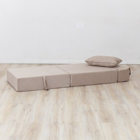 Walked armor-bed "Essen", velor fabric, beige color-4