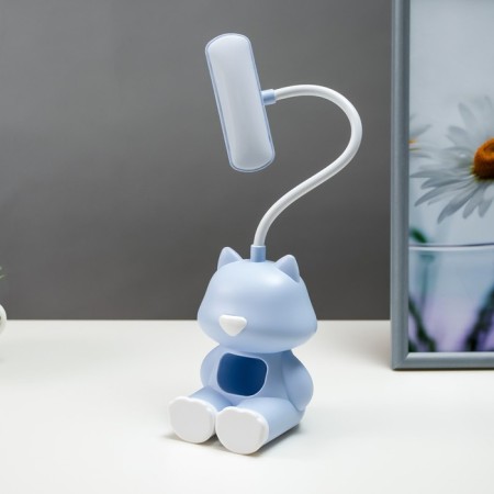 Table lamp "Kitten" Led 2 W USB AKB Blue 8x8.5x28 cm Risalux-5