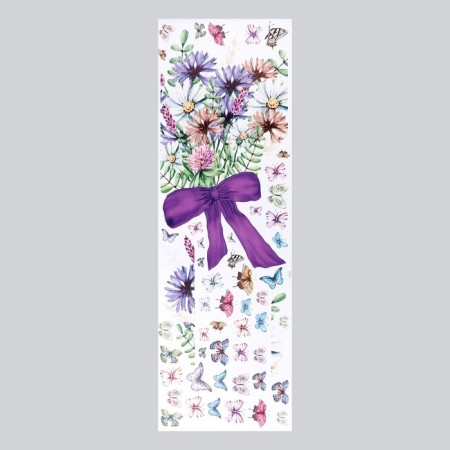 Sticker Plastic Interior color "Bouquet of wildflowers with butterflies" 30x90 cm-1