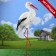 Garden figure "Stork with breast" 23x60x115cm