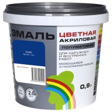 Эмаль акриловая полуматовая 220 "COLORS"синий 0,9 л
