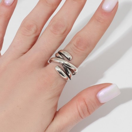 Ring "Jewelry" randomness, color black silver, dimensionless-1