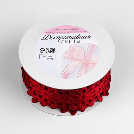 Figure tape "Large flower", 40 mm, 9 ± 0.5 m, burgundy color-1