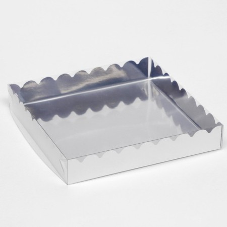 Box for cookies, silver, 18 x 18 x 3 cm-3