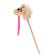 Soft toy "horse-horseman", on a stick, beige color