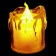 The candle is LED, burning yellow