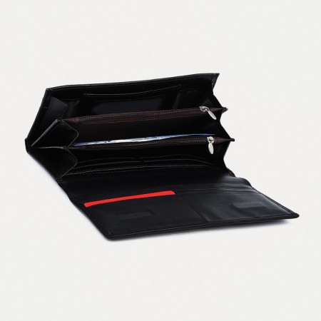 Women's wallet on magnets, black color-2