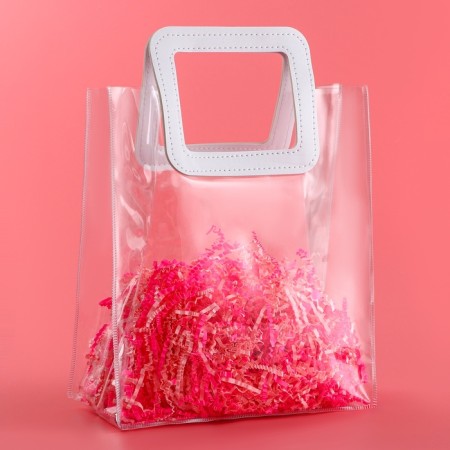 Gift package from PVC, White, 26.5 x 23 x 12 cm