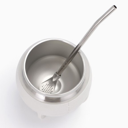 Kalabas for tea mate 250 ml and bombilli, kit for cooking, white-8