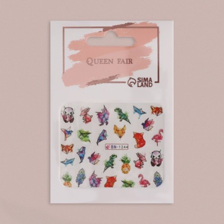 Slider - Nail Design "Watercolor Graphics", packing 6 pcs, multi -colored-1