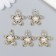Decor for creativity metal, rhinestones "Chamomile with pearls" gold 2.5x3 cm