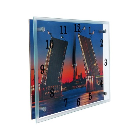 Carty clock is wall-mounted, interior "bridge", silent, 25 x 35 cm-1