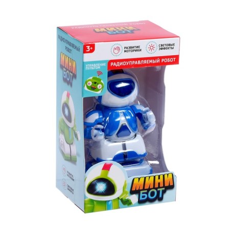 Robot radio -controlled "minibot", light effects, blue color-4