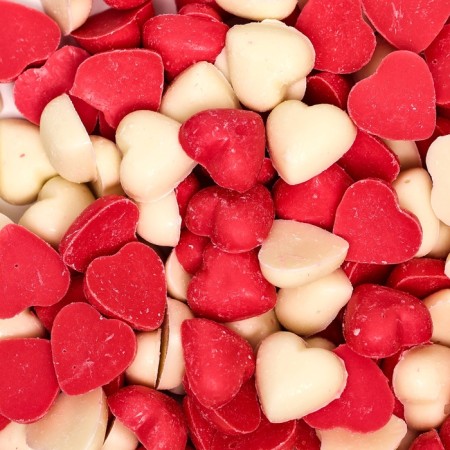 Clamping glaze "hearts": red, white, 75 g