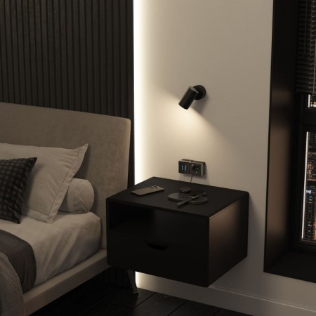 Grounding socket, curtains and USB type A+C Gallant (black chrome) W5071735-2