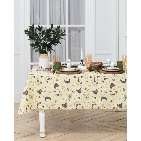 Easter tablecloth, shares of CHICKEN FARM 220x144 cm, 100% cotton, 164 g/m2-1