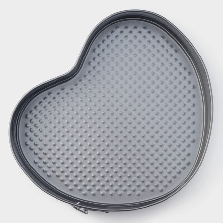 The form for baking the share "Elin. Heart ", 28.5 × 25.5 × 6.6 cm, removable bottom, anti -stick coating, black color-2